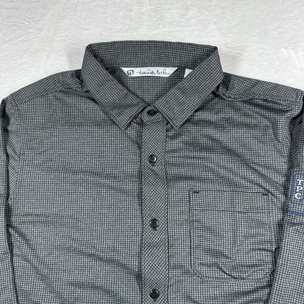 Travis Mathew Button Up Shirt Men Medium Long‎ Sleeve Polyester Blend Golf TPC - Picture 3 of 12